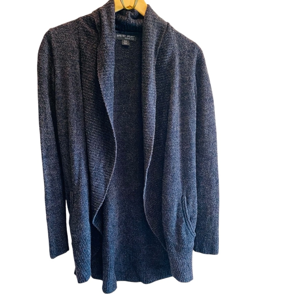 Barefoot Dreams Cozychic Lite Cardigan Dark Grey - Picture 2 of 5